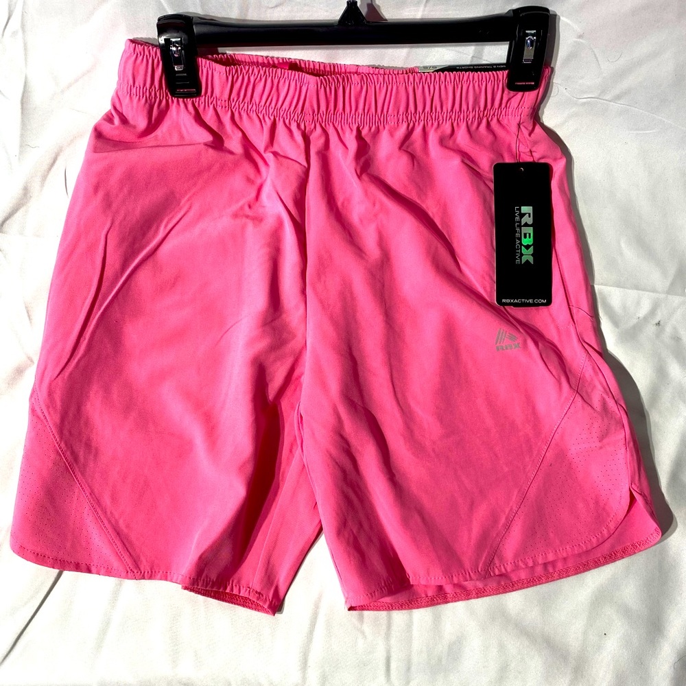 RBX Active Mens Training Shorts Size S/S Pink RN63619 X-Dri, Athletic Shorts 7”